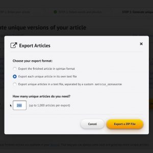 How to export hundreds of unique articles - Spin Rewriter tutorial